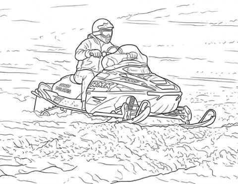 Page de Coloriage de Motoneige