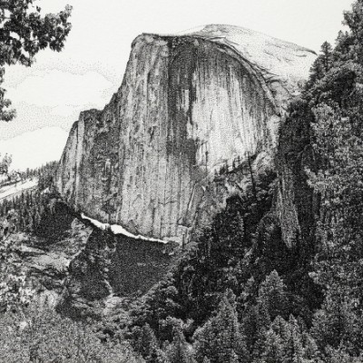 Estudo de Paisagem de Half Dome