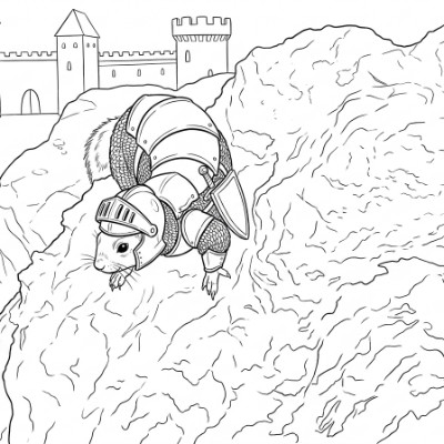 Winziges Nagetier-Ritter