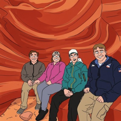 Illustrazione di amici del canyon