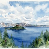Neblige See-Landschaften