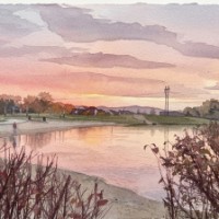 Sonnenuntergangsfarbe Und Atmosphäre