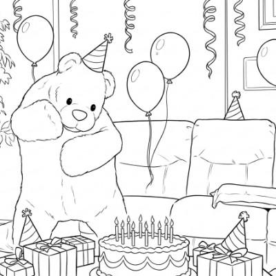 Orso festoso con torta