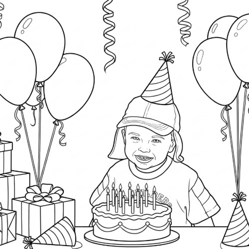 Tema di Colorazione di Compleanno Risultato