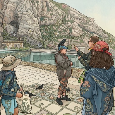 Scena di terrazza di montagna