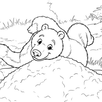 Cheerful Bear Character