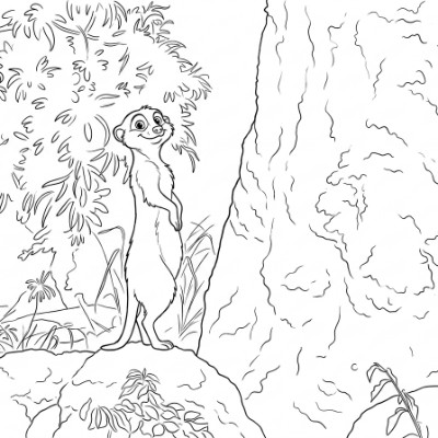 Alert Meerkat In The Jungle