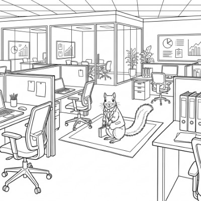 Écureuil au Bureau