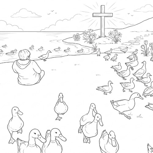 Easter Cross Coloring Theme Result