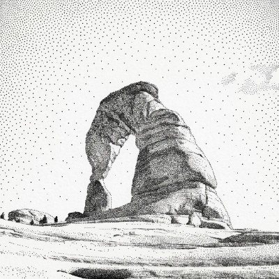 Figure Beneath Delicate Arch